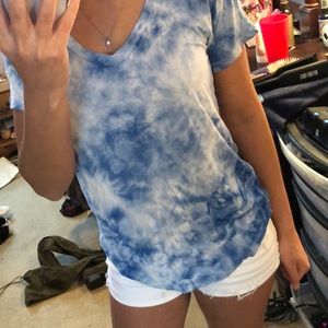 Blue tie dye short sleeve tee
